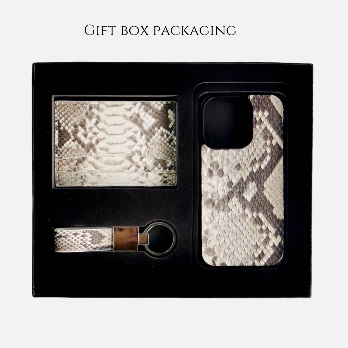 Ins Popular Real Genuine Snake Skin Leather Card Holder Key Ring Keychain Luxury Mobile Phone Case For Iphone 14 15 Pro Max Plus