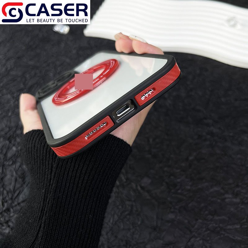 Magnetic Folding Ring Bracket Mobile Phone Case Transparent Back Non-slip Frame Phone Cover For Iphone 16 15Pro 14