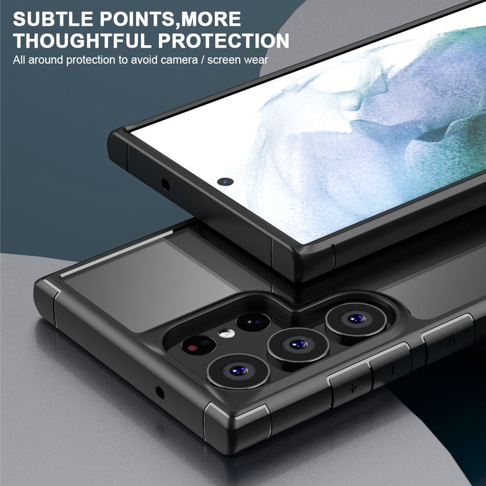High Quality armor Transparent Clear Hard PC Back Cover Hybrid Soft TPU Bumper Mobile Phone Case For Samsung Galaxy S23 Ultra