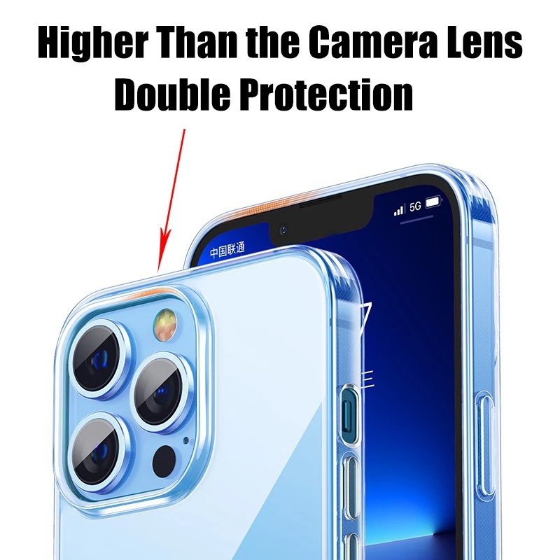 For iPhone 16 pro 15 14 plus 6 7 8 X 11 12 13 Pro Max Case Clear Transparent Ultra Thin TPU Back Cover 1.0MM soft Phone Case