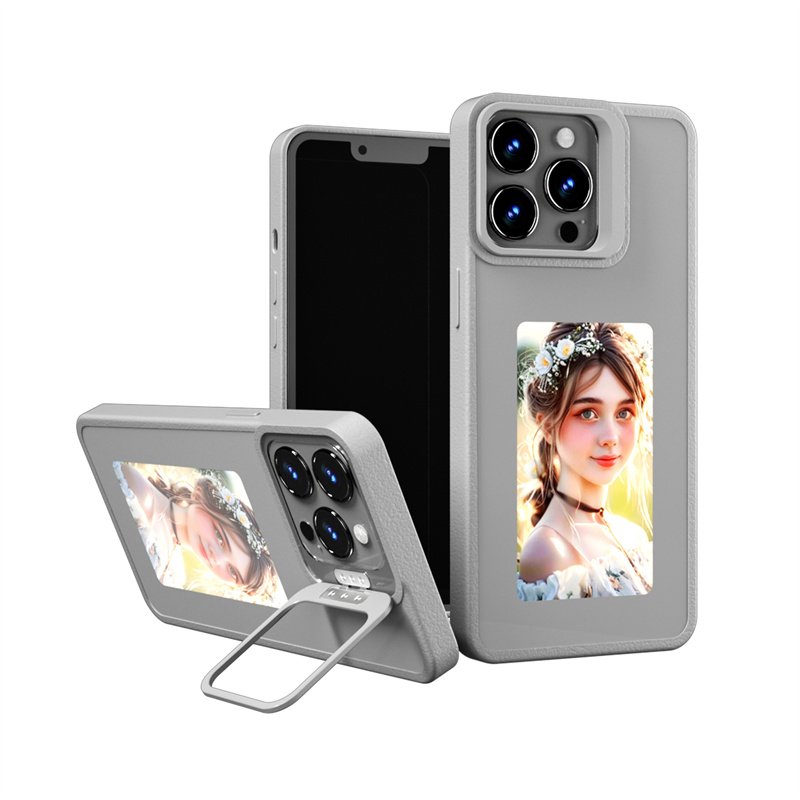 2024 New Designer NFC Smart E Ink Screen Display TPU Mobile Phone Case Cover DIY Protector for iPhone 16/15 Pro Max