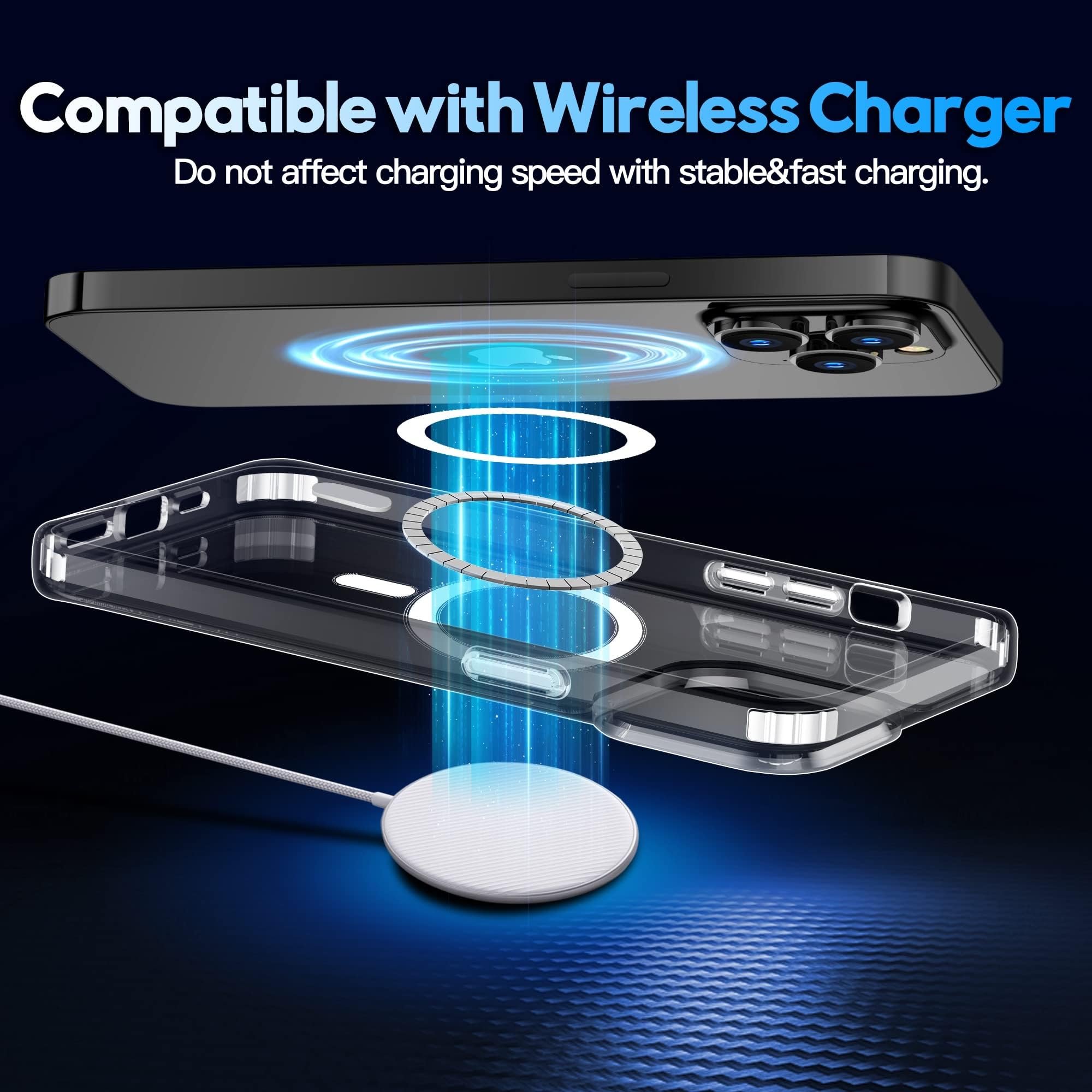 5 In 1 Bundle Transparent Magnetic Phone Case With Screen Protector 360 Hard Casing For IPhone 15 Pro Max Crystal Clear Covers