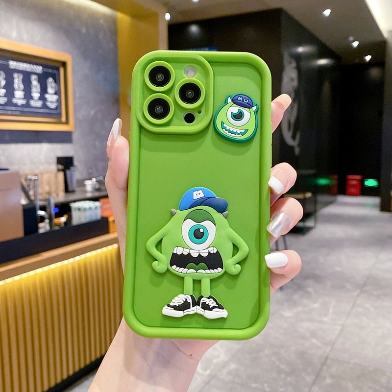 Cute 3D toy eye Monster silicone Mobile Phone Case For iPhone 16 15 14 13 12 11 Pro max Cartoon DIY tpu Shockproof Back Cover
