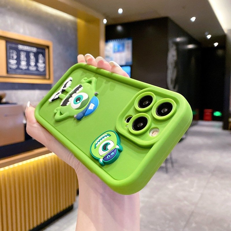 Cute 3D toy eye Monster silicone Mobile Phone Case For iPhone 16 15 14 13 12 11 Pro max Cartoon DIY tpu Shockproof Back Cover