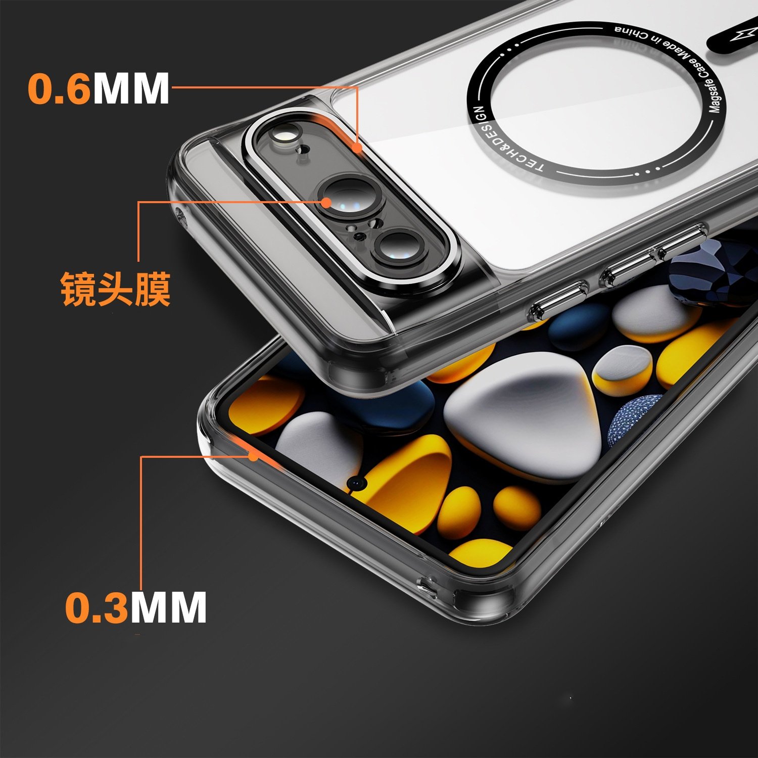 For Google Pixel 8 Pro Case Transparent Shockproof Magnetic Mobile Phone Cases For Google Pixel 8