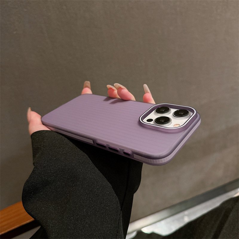 Anti Slip Edge Matte Corrugated Mist Phone Shell For iPhone 15 Pro Max For iPhone 14 13 Pro Slim PC Shatter-resistant Cover