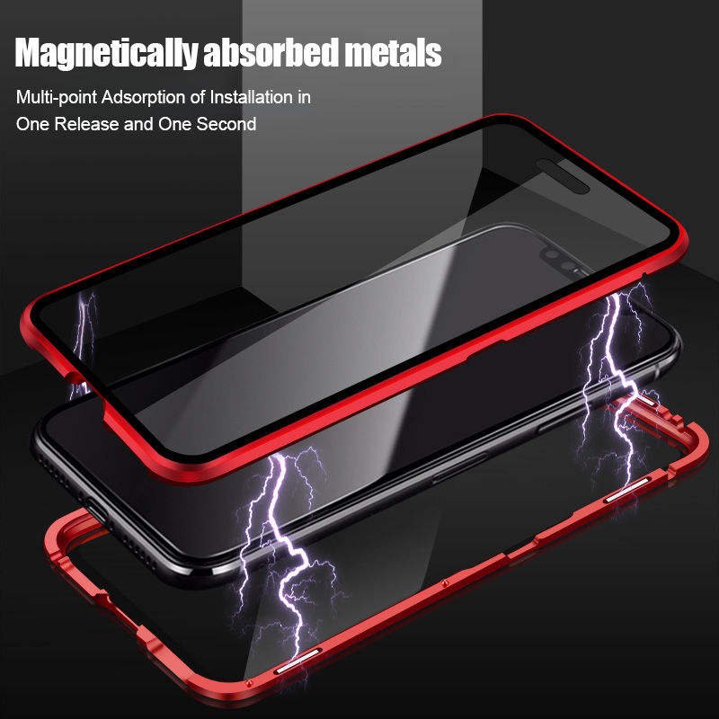 Smartphone Case Strong Glass Magnetic Protective Cell Cover Mobile Phone Bags For Iphone X Pro Max 6 7 8 12 13 Case