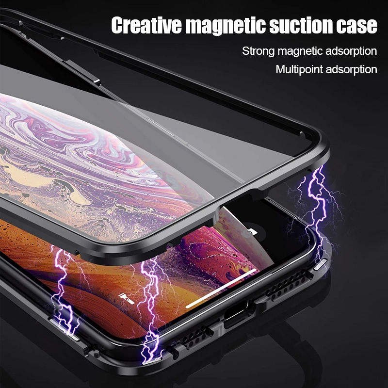 Smartphone Case Strong Glass Magnetic Protective Cell Cover Mobile Phone Bags For Iphone X Pro Max 6 7 8 12 13 Case