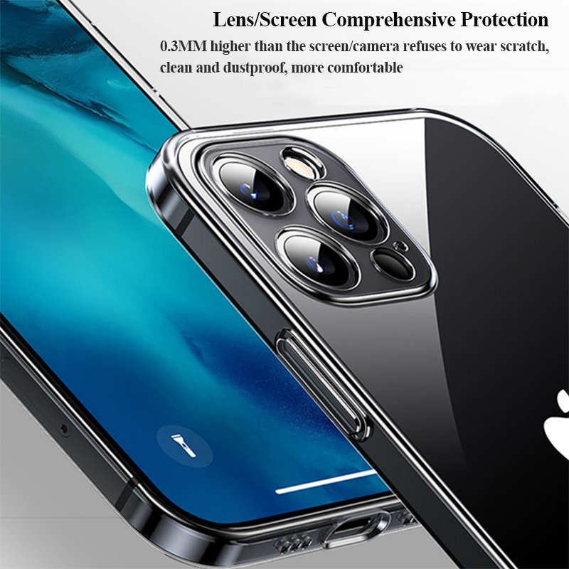 For iPhone 16 Transparent Shockproof TPU Phone Case for iPhone 14 XS XR 11 12 13 15 Pro Clear Phone Cover for iPhone 16 Pro Max
