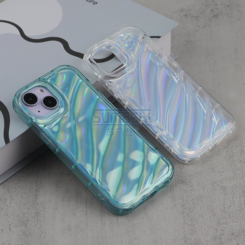 Cute Gradient Laser Colorful Transparent Soft Phone Case For Iphone 14 Pro Max 13 12 11 14 Plus Luxury Clear Tpu Cover
