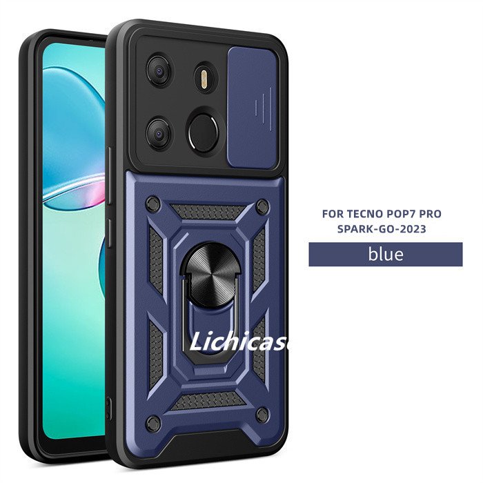 Lichicase Push Window Lens Protection Cell Mobile Phone case For Infinix GT 20 Pro Shell With Ring Holder
