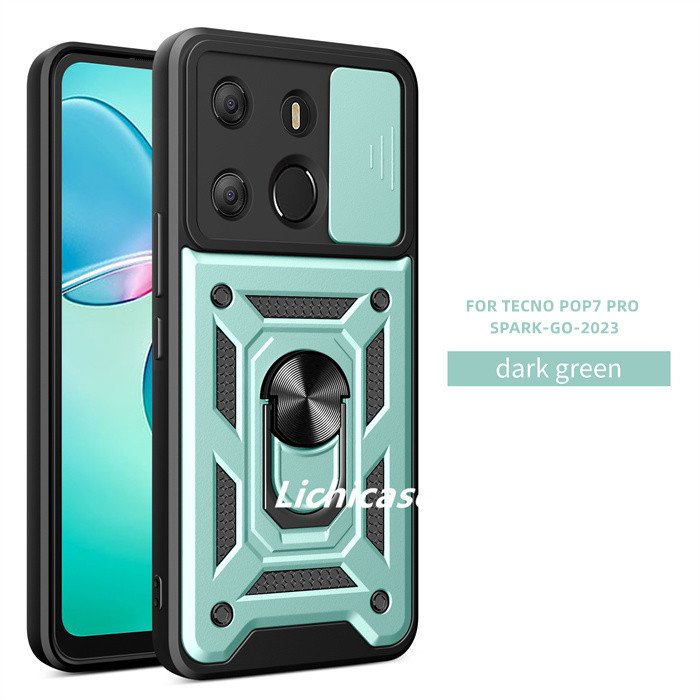 Lichicase Push Window Lens Protection Cell Mobile Phone case For Infinix GT 20 Pro Shell With Ring Holder