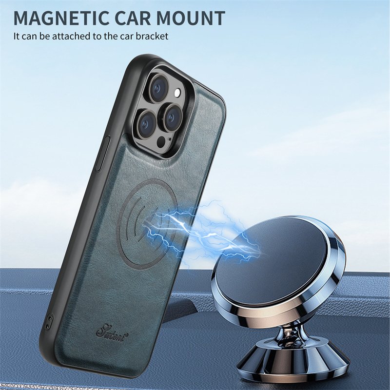 Detachable Wallet Case for iPhone 16 with Card Slots Holder Premium PU Leather Magnetic Kickstand Shockproof Mobile Phone Cover