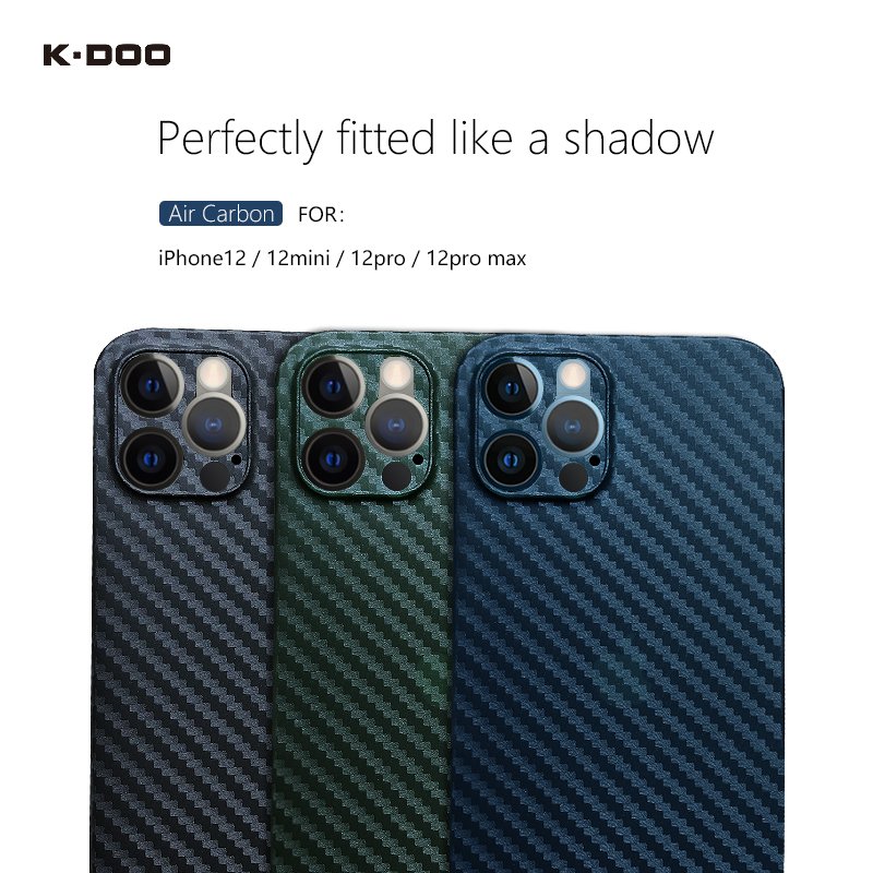 K-Doo Air Carbon extreme thin slim mobile phone protective case pp paper back cover for iphone12/12mini/12pro/12promax