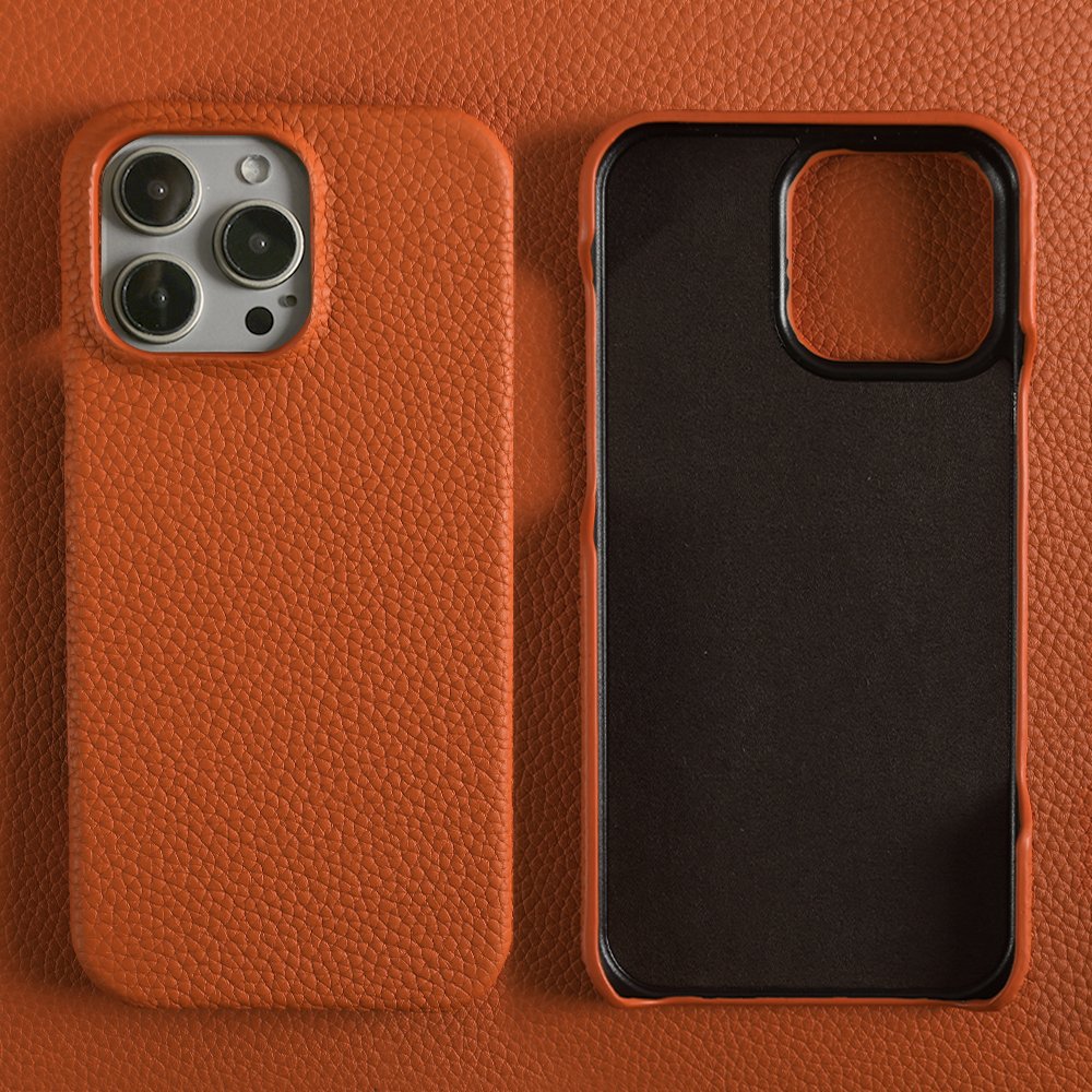 Luxury Genuine Leather Phone Case For iPhone 16 15 Plus Pro Max Slim Cellphone Cover