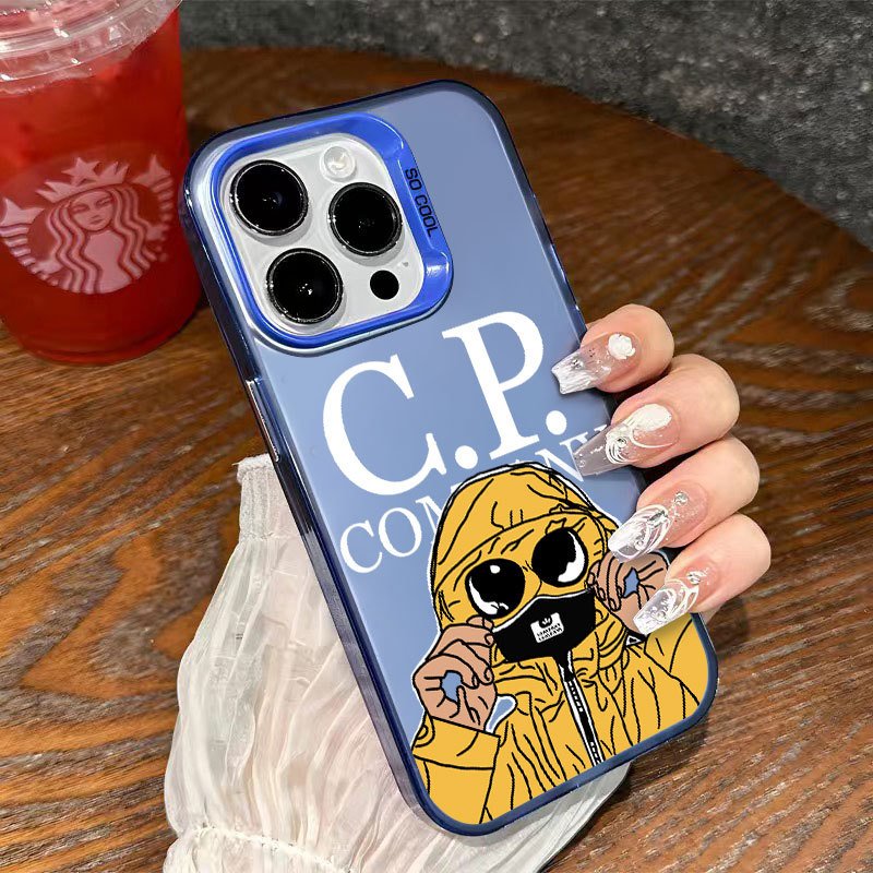 Fashion CP Color Silver Electroplating Phone Case for iPhone Xr Xs 11 12 13 14 15 16 Pro Max IMD Personalized Trend Case