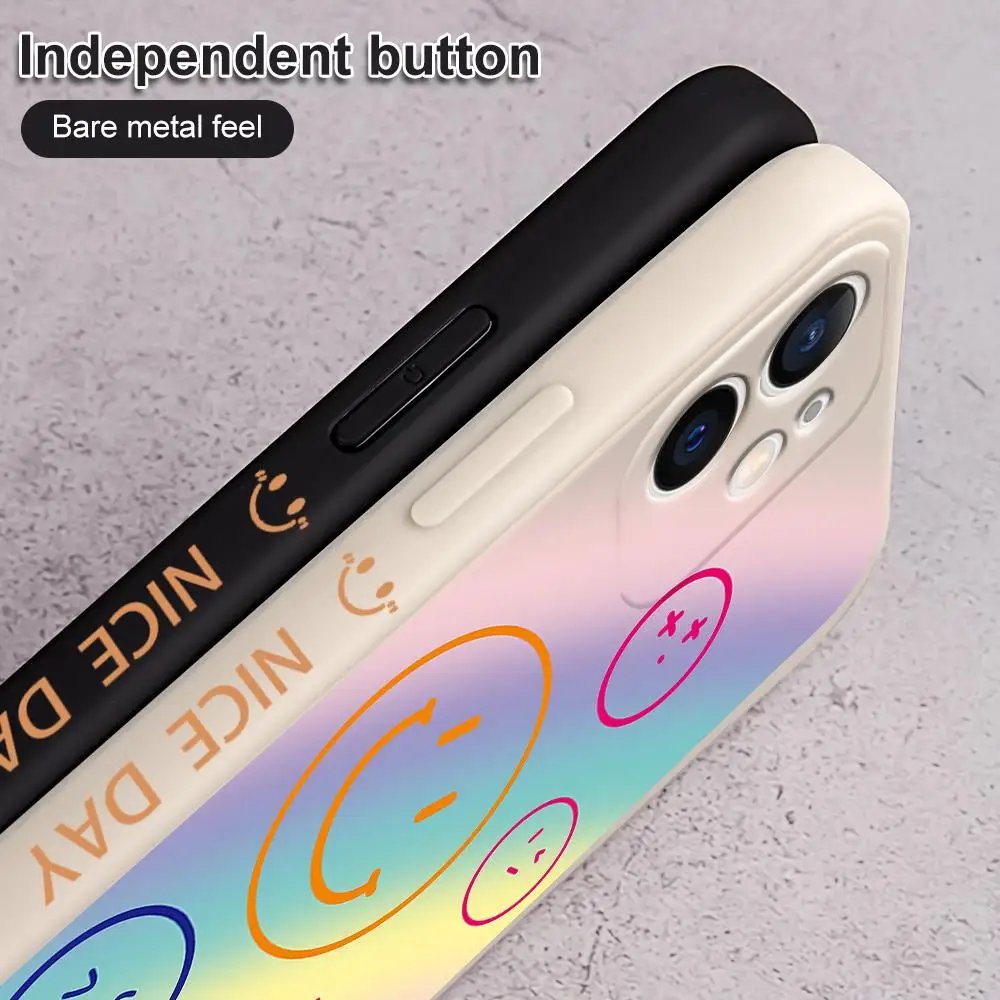 Rainbow Smile Gradient Phone Case For Xiaomi Redmi Note 11 10 12 13 Pro Plus 5G Note 9 Pro Max 11T 11S 10S Cover Silicon Case