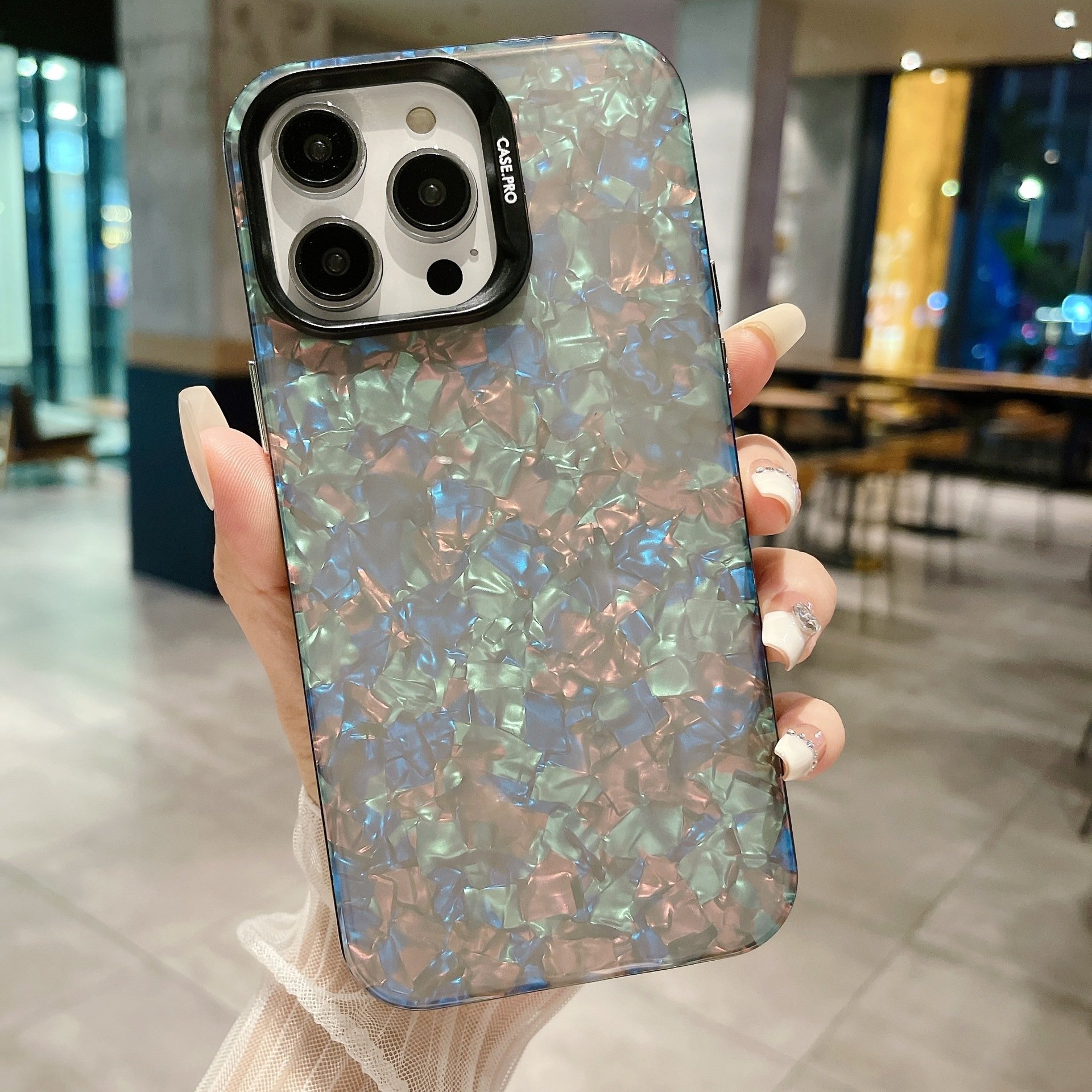 Glitter IMD Phone Cover for iPhone 16 Pro Max Shockproof Protection Case with Blank Design Compatible with iPhone 15 Pro Max 11