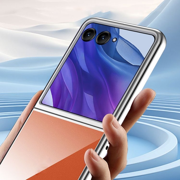For Motorola Razr 50 Ultra Case, Ultra-thin Electroplating Transparent Folding Shockproof Protective Mobile Phone Case