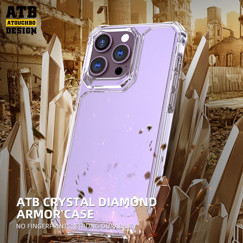 Atouchbo Wholesale 1.5MM Mobile Phone Case Armor Transparent Case For Iphone 14 Pro Max Cover Phone Case Luxury