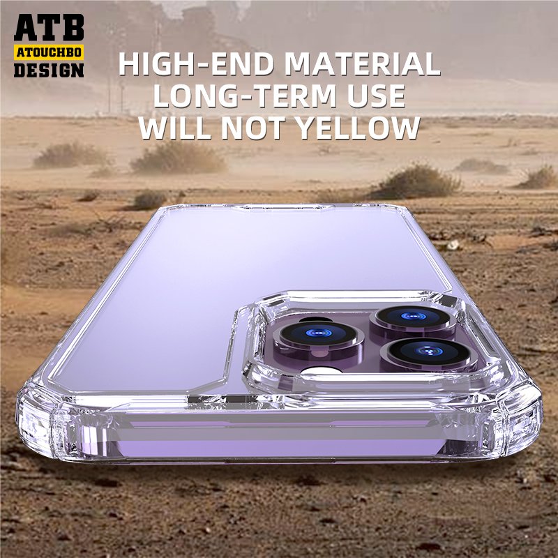 Atouchbo Wholesale 1.5MM Mobile Phone Case Armor Transparent Case For Iphone 14 Pro Max Cover Phone Case Luxury