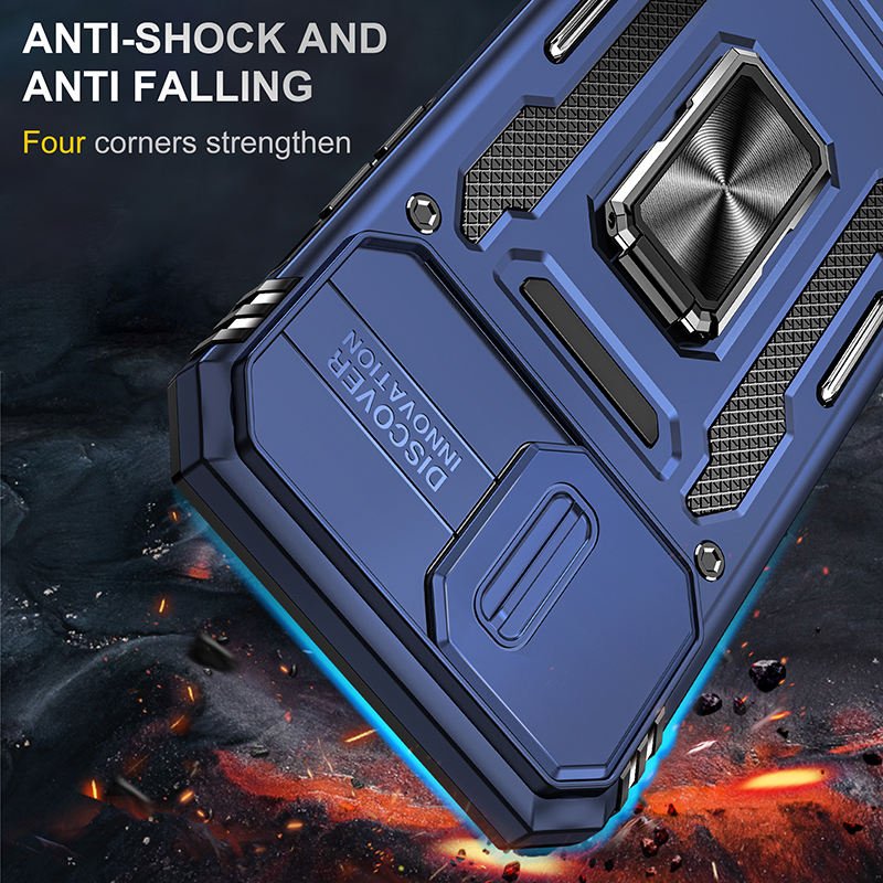 Slide Camera Mobile Phone Case For iPhone 16 15 14 13 12 11 Pro Max 7 8 Plus Hybrid Heavy Duty Shockproof Kickstand Back Cover