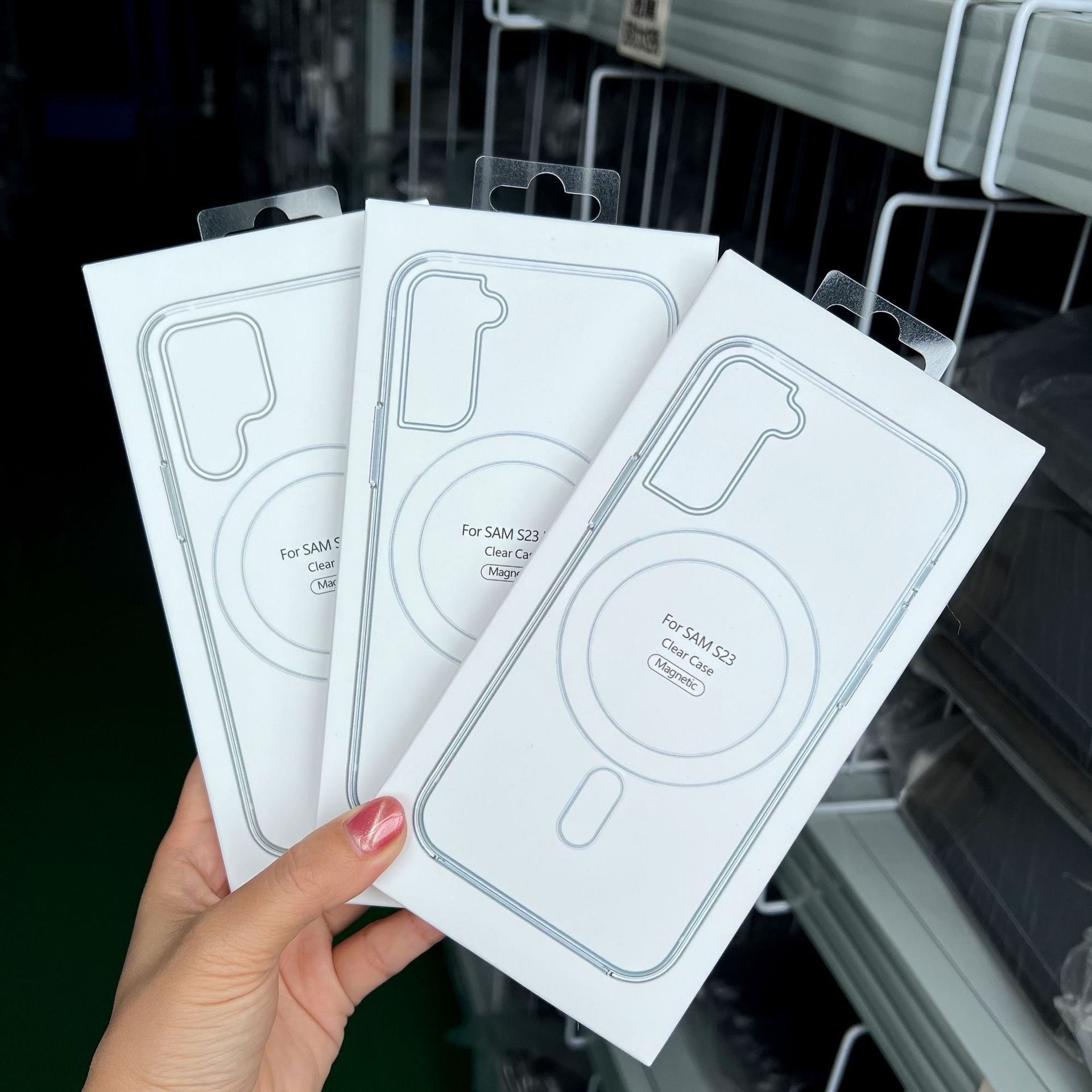 High Quality Anti-Fall S24 Magnetic Suction Transparent Hard Case for Samsung S23 Ultra Hiigh Usage Mobile Phone