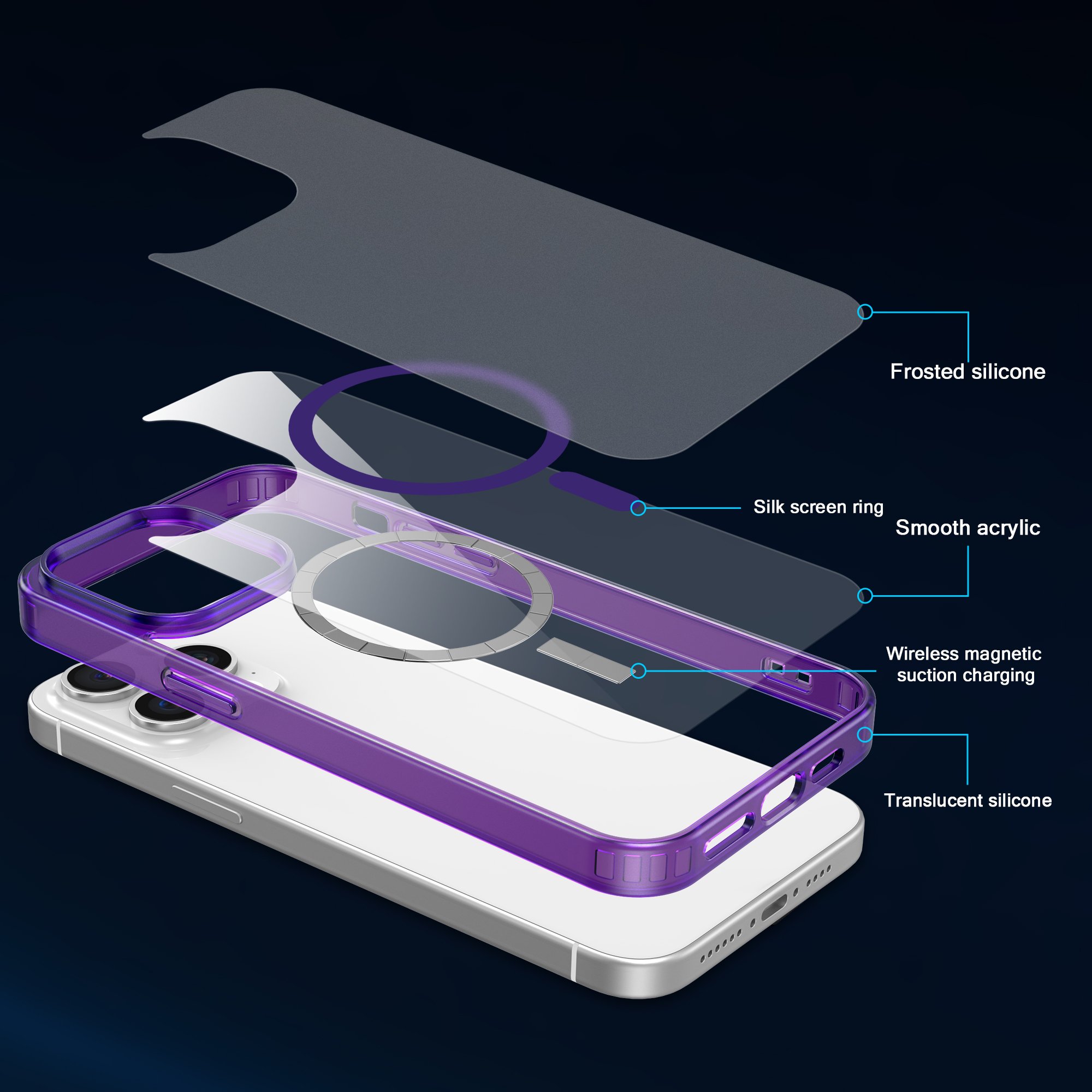 2024 hot sale Transparent Matte TPU Bumper Super Slim Cover Skin Magnetic Mobile Phone Case for iPhone 15 Pro Max