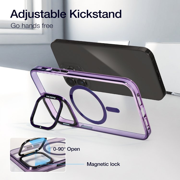 Built in Camera Ring bracket transparent Magnetic Protective Phone case for iPhone 15 14 Pro Max with Magnetic Ring funda