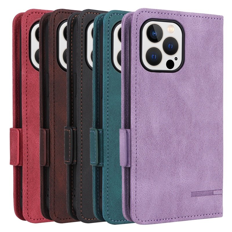 Business Flip Wallet Phone Case for iphone 16 15 14 13 12 Card Slot PU leather Phone Case for iphone for Samsung s23 s24