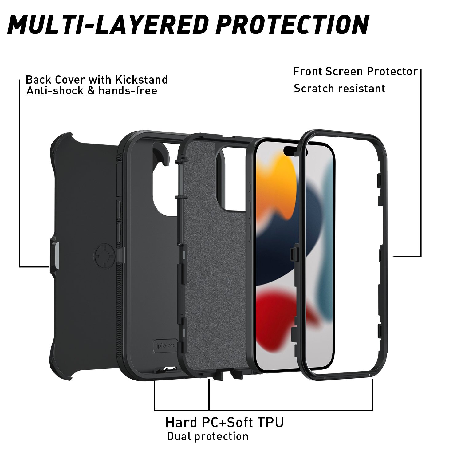 For otter box Wholesale fundas para celular 4 in 1 Protection Defender Otterboxer Case For iPhone 15 Pro Max Case16 14 13
