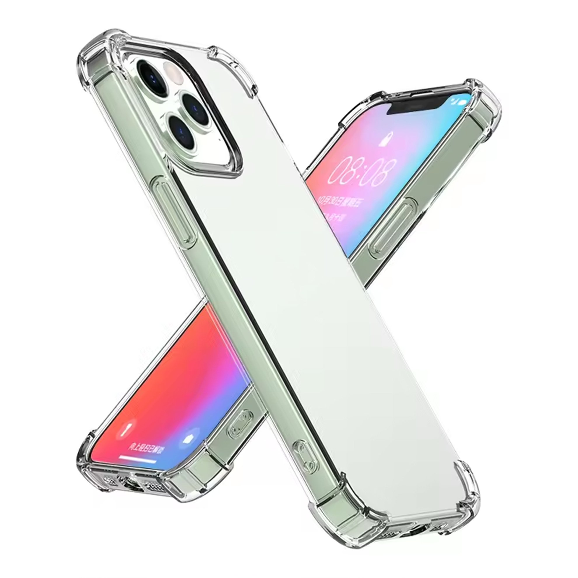 Bumper Transparent Crystal Clear TPU Phone Case Back Cover for iPhone 12 13 14 15 16 Pro Max XS Max Shockproof protective case