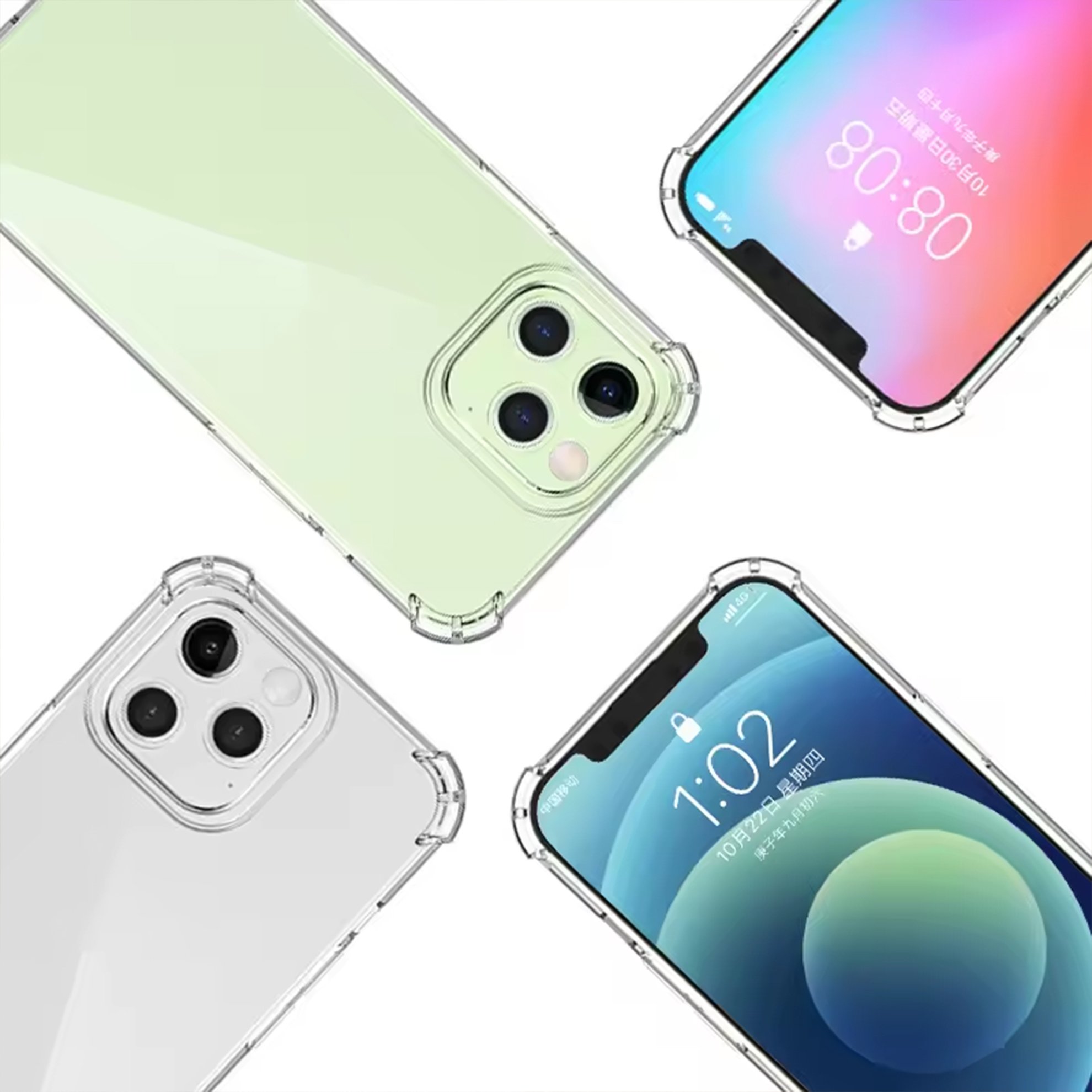 Bumper Transparent Crystal Clear TPU Phone Case Back Cover for iPhone 12 13 14 15 16 Pro Max XS Max Shockproof protective case