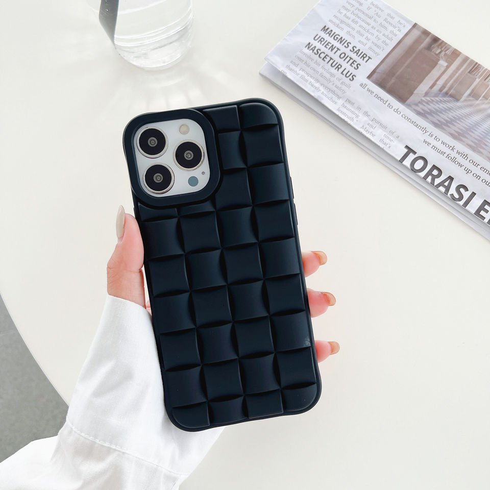 3D matte luxury Fashion Style Case Silver Check Mobile phone Case For iPhone 14 11 12 13 Pro MAX XR XS Max 7 8 6S 6 Plus SE2020