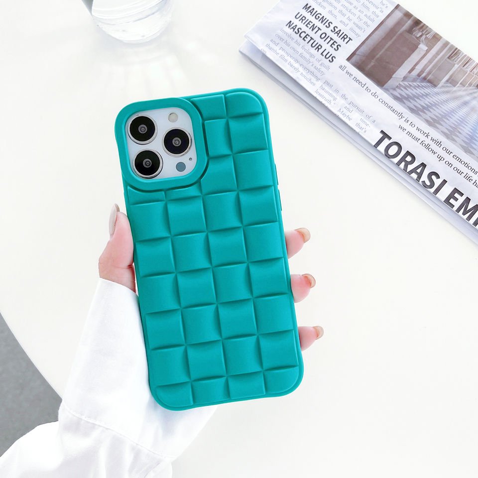 3D matte luxury Fashion Style Case Silver Check Mobile phone Case For iPhone 14 11 12 13 Pro MAX XR XS Max 7 8 6S 6 Plus SE2020