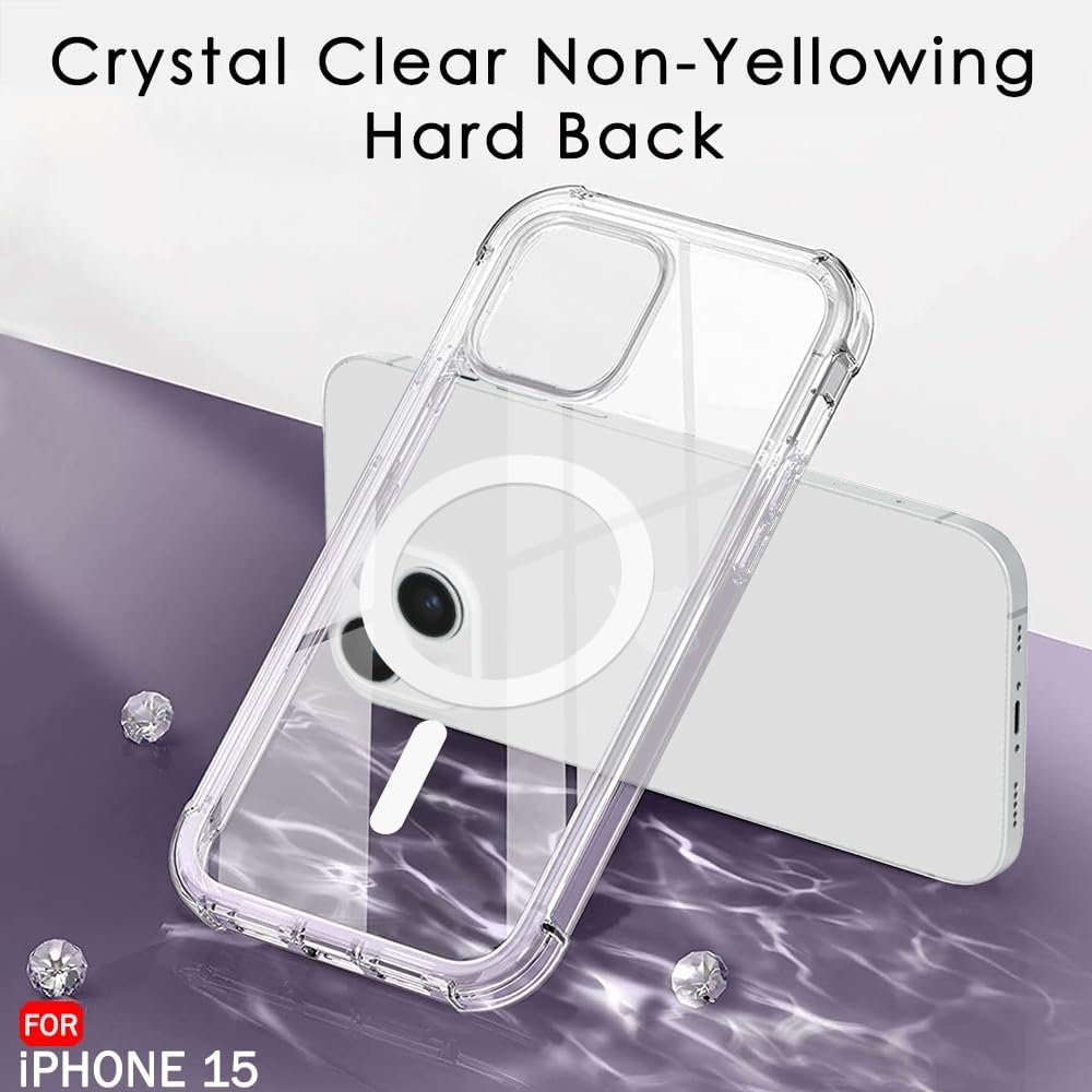 New Transparent Anti-YellowingTPU PC Magnetic Phone CoVer Shockproof Airbag Cell Mobile Phone Case For iphone 16 13 14 15