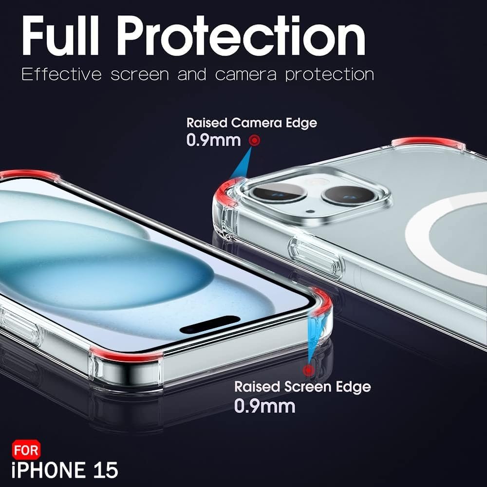 New Transparent Anti-YellowingTPU PC Magnetic Phone CoVer Shockproof Airbag Cell Mobile Phone Case For iphone 16 13 14 15