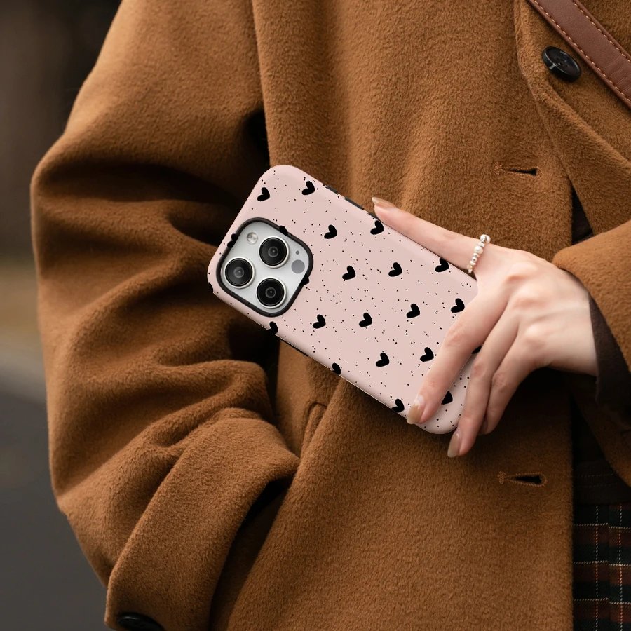 Little Heart Simplicity Phone Case for IPHONE 15PRO MAX 14 13 12 11 PRO Plus 15pro Acrylic TPU Two in One Mobile Phone Cases