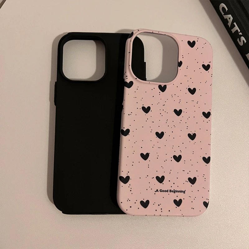 Little Heart Simplicity Phone Case for IPHONE 15PRO MAX 14 13 12 11 PRO Plus 15pro Acrylic TPU Two in One Mobile Phone Cases
