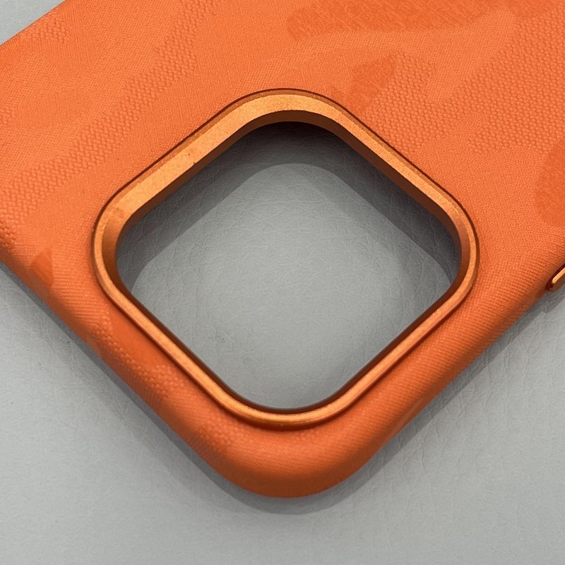 camouflage leather liners magnetic wireless charging aluminum camera mobile phone cases for iPhone16 15 14 13 12