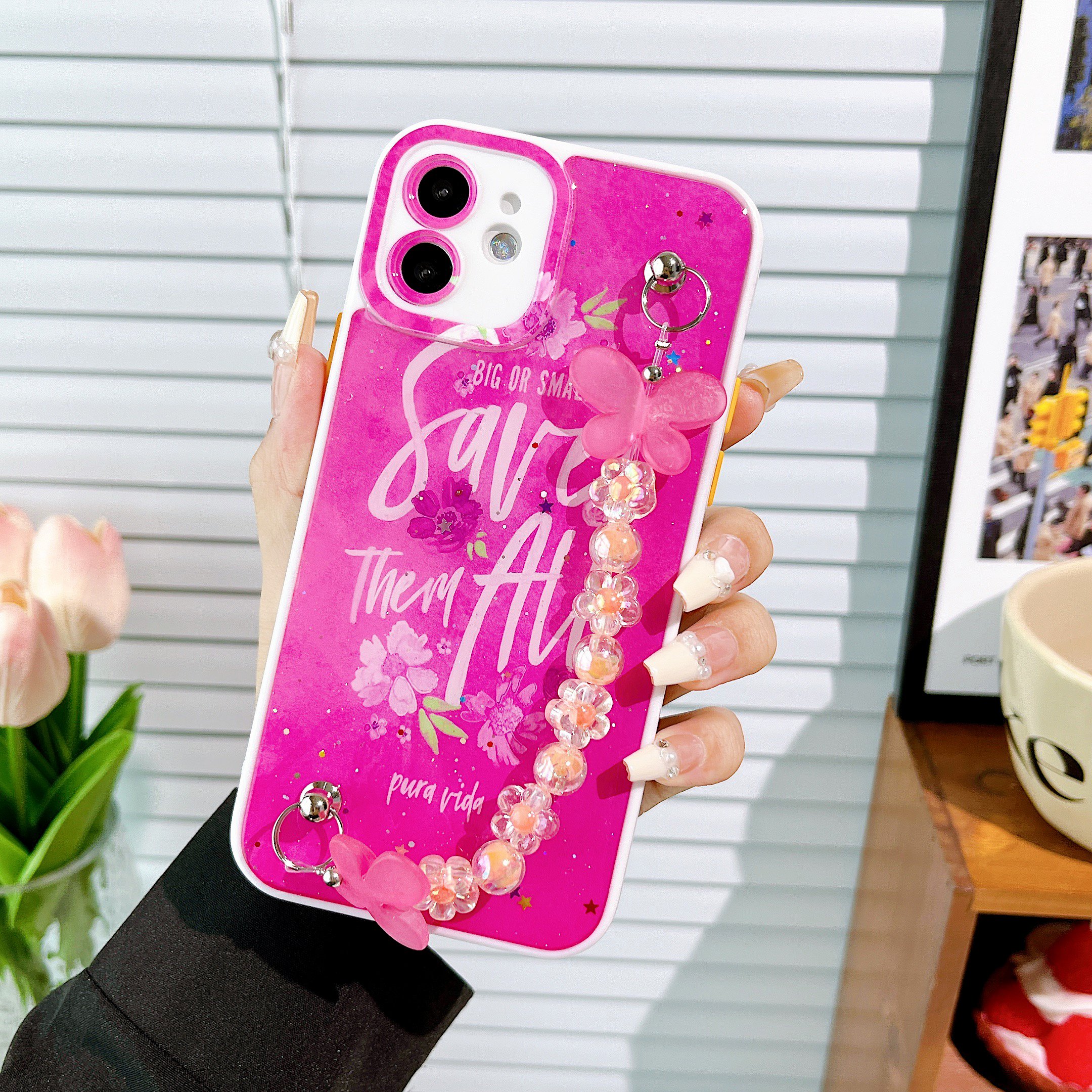 Customizable Dripping Glue Fine Hole PC TPU Smart Phone Cases Compatible Pro Max for Huawei Realme Blu-Wireless Wallet Chain