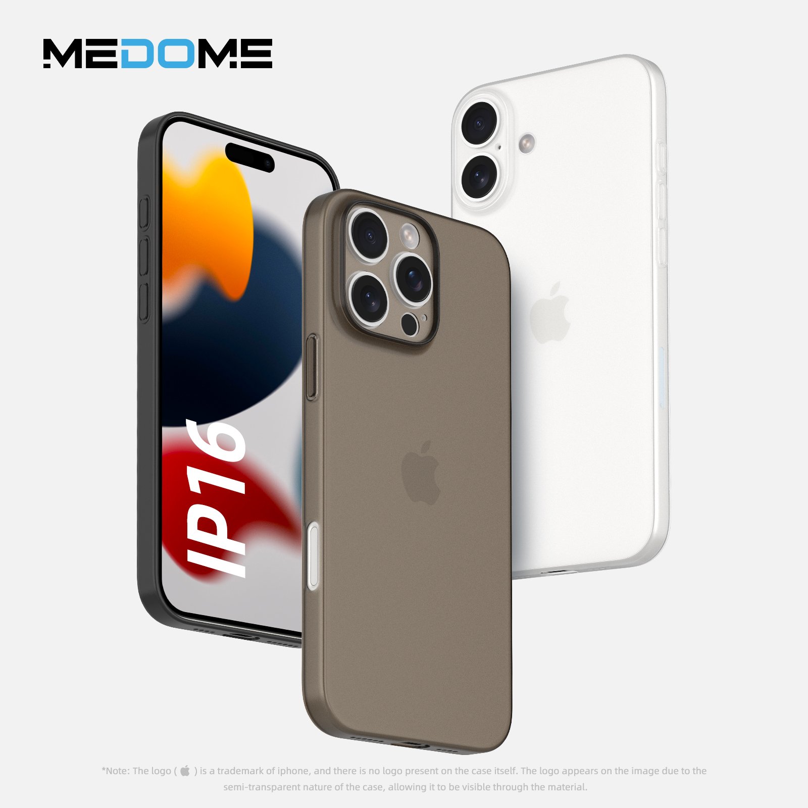 Slimoro For iPhone 14 Pro Case Clear Translucent PP Custom For iPhone Case 15 16 17 Luxury Para de For iPhone Case Phone Cover