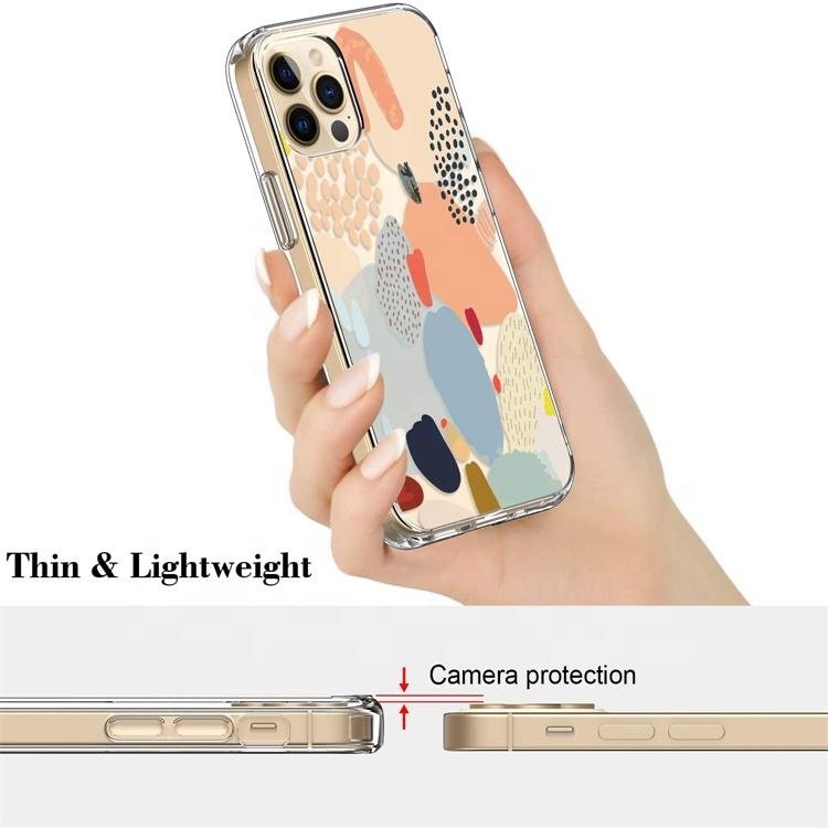 Mobile phone case with screen protection designer multi-color painting pattern ultra-thin transparent TPU cover for iphone 16