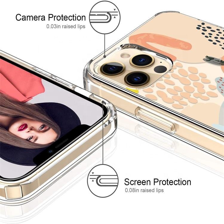 Mobile phone case with screen protection designer multi-color painting pattern ultra-thin transparent TPU cover for iphone 16