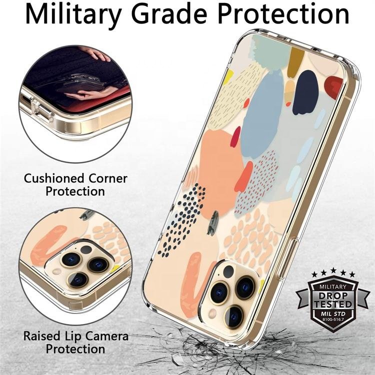 Mobile phone case with screen protection designer multi-color painting pattern ultra-thin transparent TPU cover for iphone 16