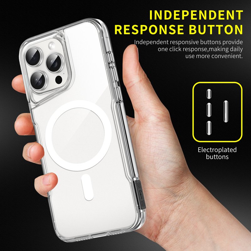 Luxury Transparent Tpu Pc N52 Phone Case For Iphone 16 15 14 13 12 11 Pro Max Clear Mobile Cover Shockproof Magnetic Case