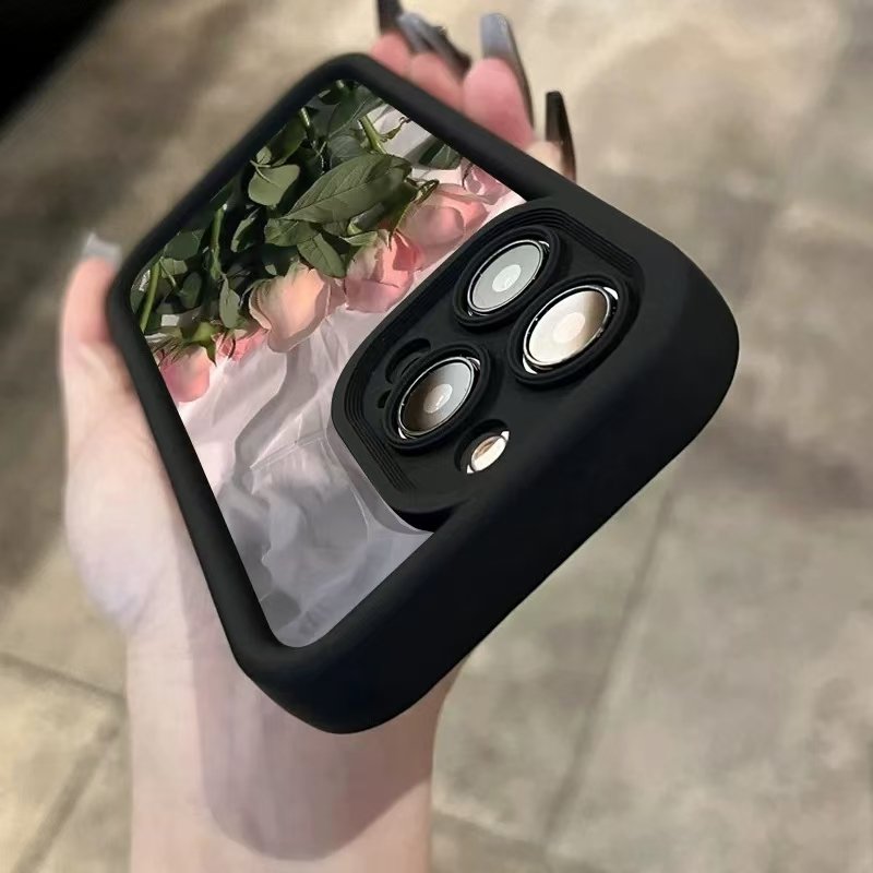 2024 New Trendy Pink Rose TPU Soft Phone Case for iphone 11 12 13 14 15 plus 16 Pro Max 7 8 plus XS MAX XR X phone pouch