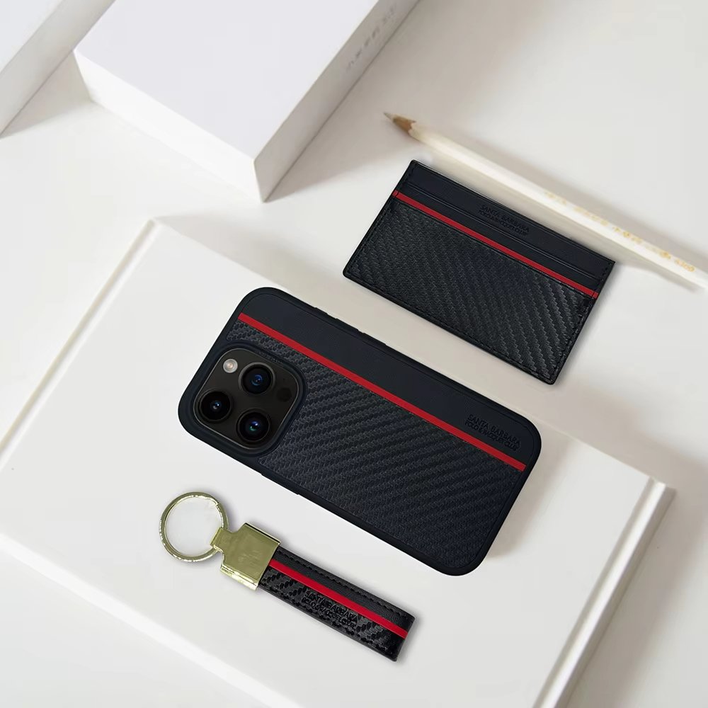 New trending Polo Slim Sturdy Durable Aramid Carbon Fiber Case For iPhone 16 pro max 15 With Card Holder Including Keychain