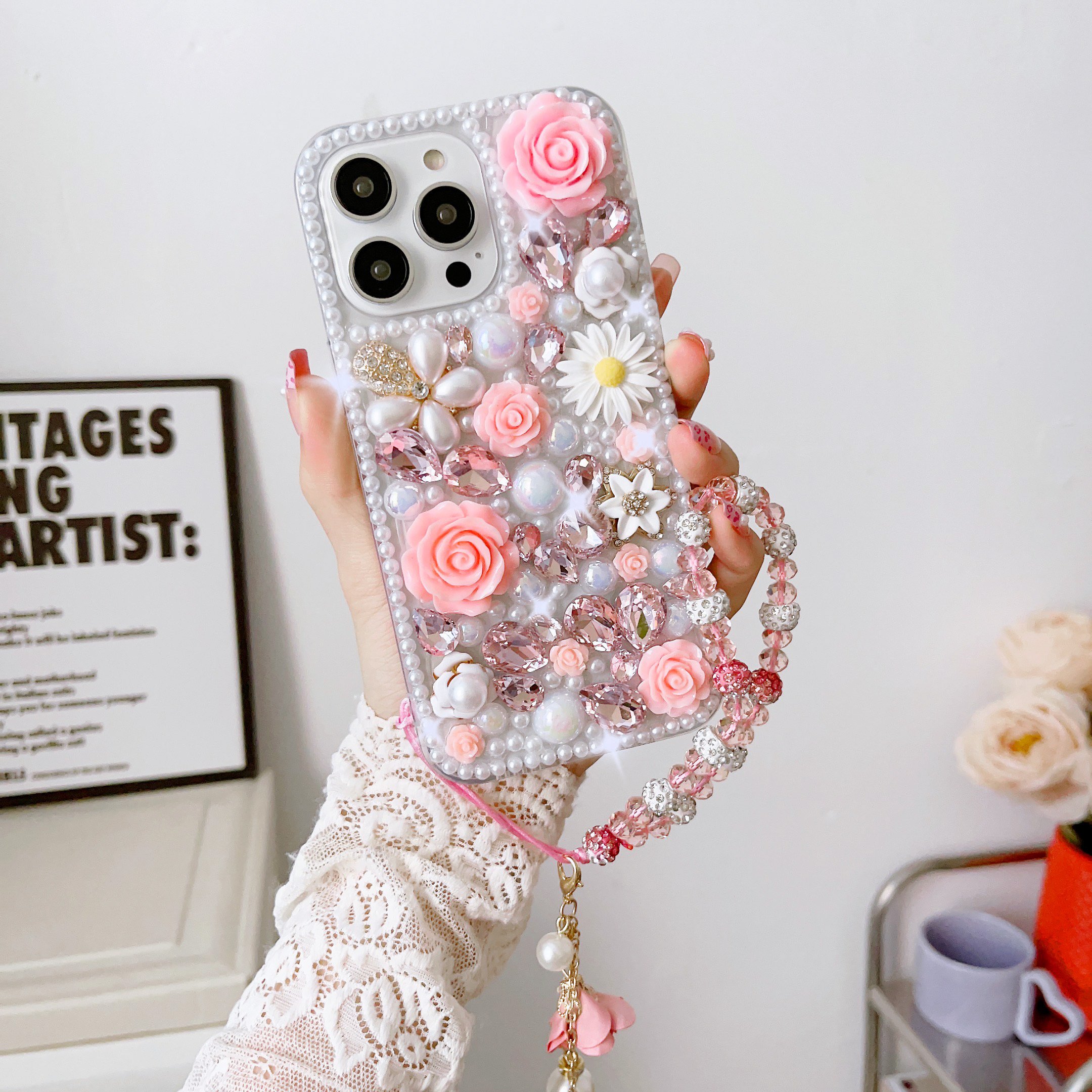 hot sale glitter bling shiny fashion luxury waist strap diamond phone cover case for iphone 16 15 pro max 13 12 11 14 XS MAX XR