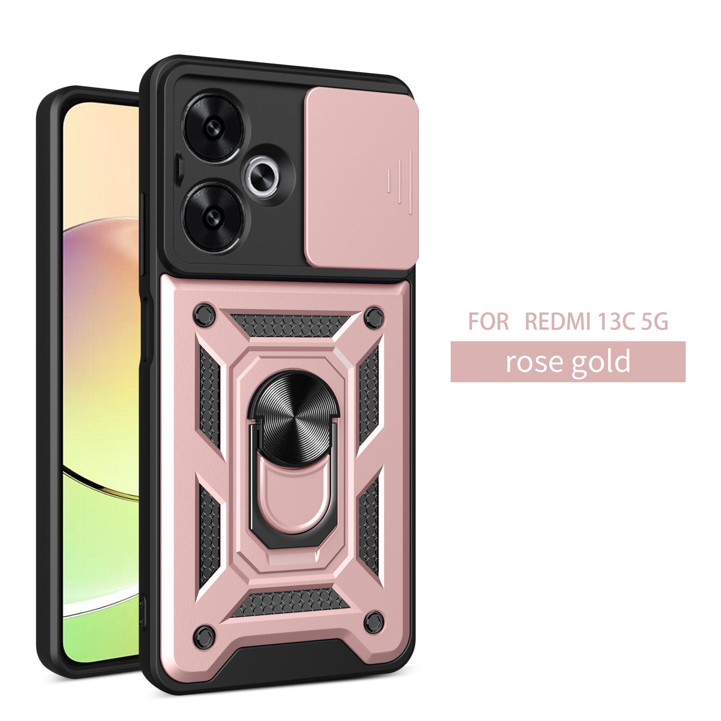 Window Ring Bracket Magnetic Mobile Phone Case Slide Camera Lens Metal Ring Holder Kickstand Protection Phone Case
